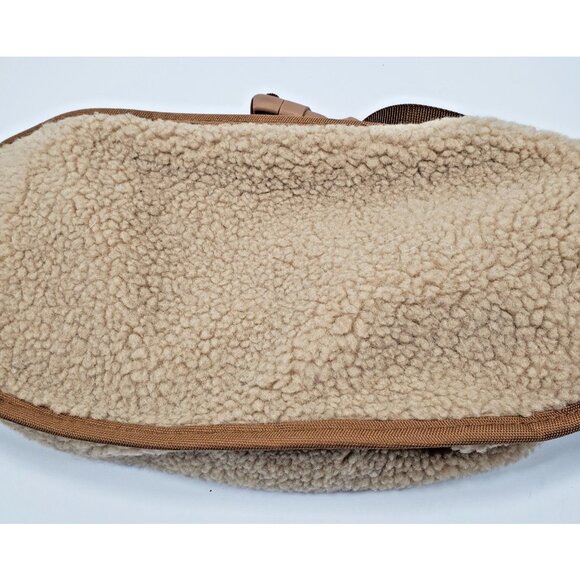 Sherpa and Cordoroy Belt Bag Gold Fanny Pack Beige - Picture 5 of 10